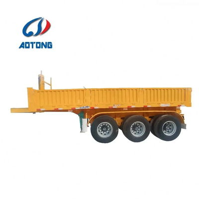 Self unloading rear tipper semi trailer with 2 axles and rigid ...